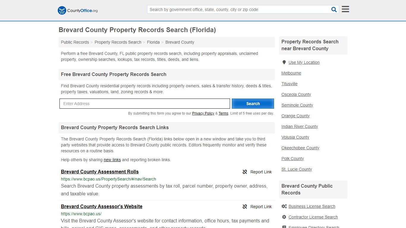 Brevard County Property Records Search (Florida) - County Office